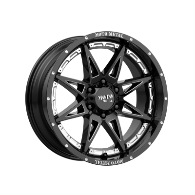 MOTO METAL - 20 x 9 MM HYDRA GLOSS BLACK MILLED - 6X135 - Image 2