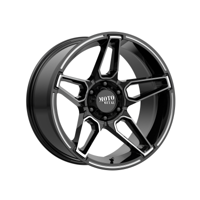 MOTO METAL - 20 x 10 MM FANG GLOSS BLACK MACHINED - 6X135 - Image 2