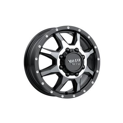 MOTO METAL - 17 x 6.5 MM MO995 GLOSS BLACK MACHINED - FRONT - 8X6.5 - Image 2