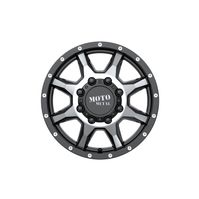 MOTO METAL - 17 x 6.5 MM MO995 GLOSS BLACK MACHINED - FRONT - 8X6.5 - Image 4