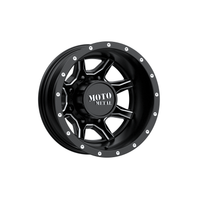 MOTO METAL - 17 x 6.5 MM MO995 SATIN BLACK MILLED - REAR - 8X6.5 - Image 2