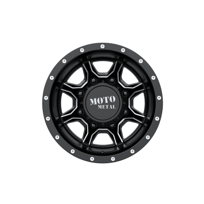 MOTO METAL - 17 x 6.5 MM MO995 SATIN BLACK MILLED - REAR - 8X6.5 - Image 4