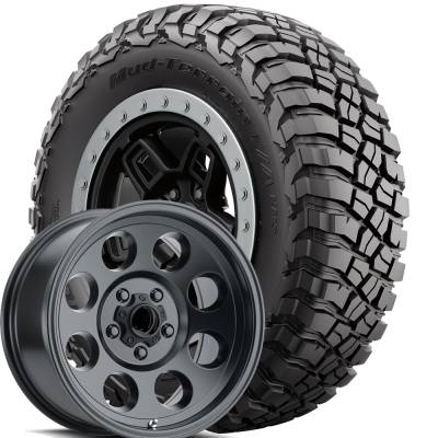 BF Goodrich - 37x12.50R20 BFG Mud Terrain KM3 on 20x9 DR Tracker III Black - Image 2