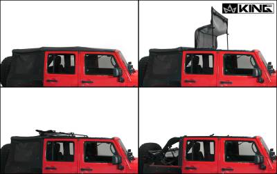 King 4WD - King 4WD Premium Replacement Soft Top, Black Diamond With Tinted Windows, Jeep Wrangler Unlimited JK 4 Door 2007-2009 - Image 6