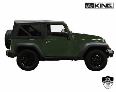 King 4WD - King 4WD Premium Replacement Soft Top, Black Diamond With Tinted Windows, Jeep Wrangler JK 2 Door 2007-2009 - Image 2