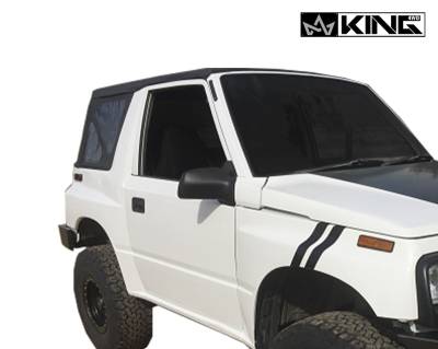 King 4WD - King 4WD Premium Replacement Soft Top, Black Diamond With Tinted Windows, 1986-1994 Suzuki Sidekick GEO Tracker - Image 2