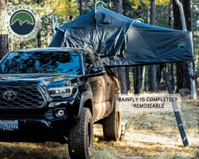 Overland Vehicle Systems - Nomadic 3 Extended Roof Top Tent  - Dark Gray Base With Green Rain Fly & Black Cover - Image 10