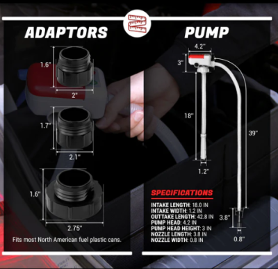 Tera Pump - Tera Pump Fuel Transfer Pump - Short Gas Cans - TRFA01 - Image 3