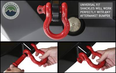 Overland Vehicle Systems - OVS Recovery Recovery Shackle 3/4" 4.75 Ton Red - Sold In Pairs - Image 4