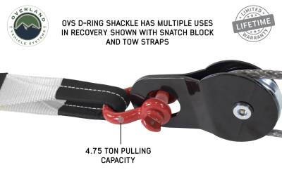 Overland Vehicle Systems - OVS Recovery Recovery Shackle 3/4" 4.75 Ton Red - Sold In Pairs - Image 7