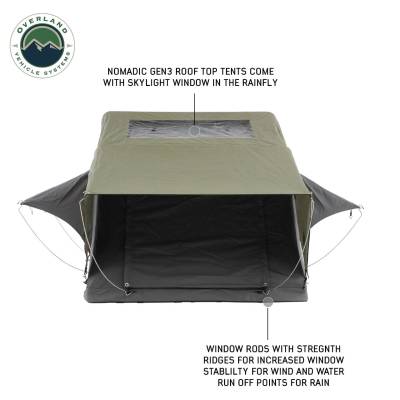 Overland Vehicle Systems - N2S Nomadic 2 Standard Roof Top Tent Gray Body Green Rainfly - Image 4