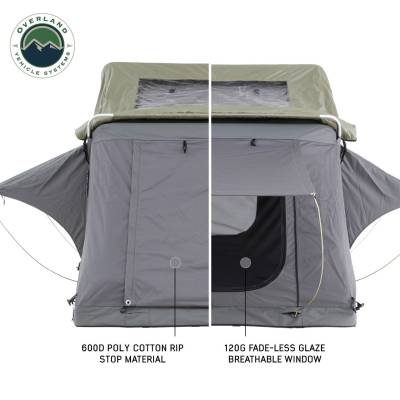 Overland Vehicle Systems - N2S Nomadic 2 Standard Roof Top Tent Gray Body Green Rainfly - Image 8