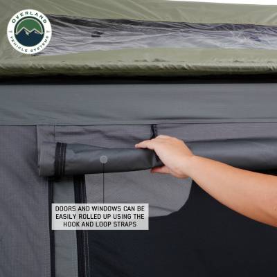 Overland Vehicle Systems - N2S Nomadic 2 Standard Roof Top Tent Gray Body Green Rainfly - Image 9