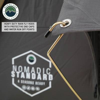 Overland Vehicle Systems - N2S Nomadic 2 Standard Roof Top Tent Gray Body Green Rainfly - Image 10