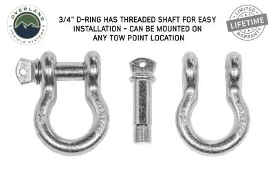 Overland Vehicle Systems - OVS Recovery Recovery Shackle 3/4" 4.75 Ton Zinc - Sold In Pairs - Image 2