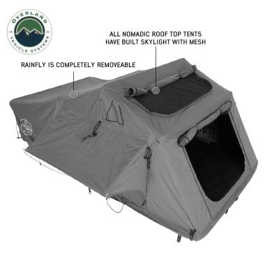 Overland Vehicle Systems - N4E Nomadic 4 Extended Roof Top Tent Gray Body Green Rainfly - Image 4