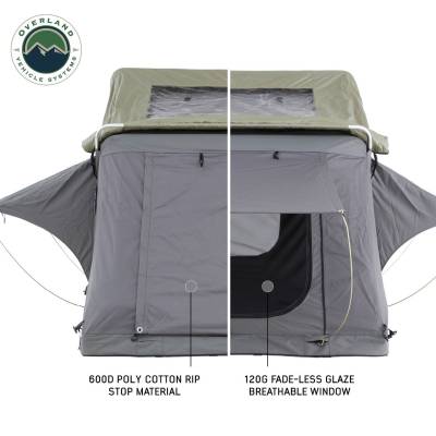 Overland Vehicle Systems - N4E Nomadic 4 Extended Roof Top Tent Gray Body Green Rainfly - Image 5