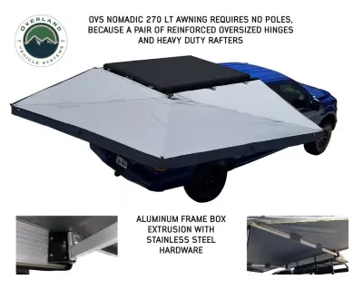 Overland Vehicle Systems - Nomadic LT 270 Awning & Wall 1, 2, & Mounting Brackets - Passenger Side - Image 4