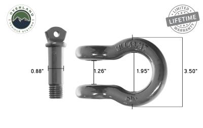 Overland Vehicle Systems - OVS Recovery Recovery Shackle 3/4" 4.75 Ton Grey - Sold In Pairs - Image 6