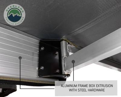 Overland Vehicle Systems - Nomadic 270 Driver - Dark Gray Awning with Bracket Kit and Extended Poles - Image 2