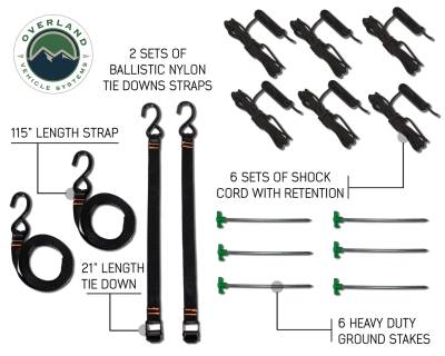 Overland Vehicle Systems - Nomadic 270 Driver - Dark Gray Awning with Bracket Kit and Extended Poles - Image 10