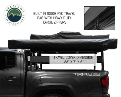 Overland Vehicle Systems - Nomadic 270 Driver - Dark Gray Awning with Bracket Kit and Extended Poles - Image 12