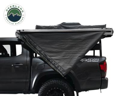 Overland Vehicle Systems - Nomadic 270 Driver - Dark Gray Awning with Bracket Kit and Extended Poles - Image 13