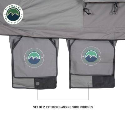 Overland Vehicle Systems - N2E Nomadic 2 Extended Roof Top Tent Gray Body Green Rainfly - Image 6