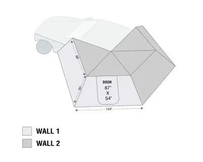 Overland Vehicle Systems - Nomadic 270 LT Awning & Wall 1, 2, &  Mounting Brackets - Driverside - Image 15