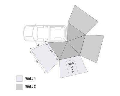 Overland Vehicle Systems - Nomadic 270 LT Awning Wall 1 Driver Side - Image 2