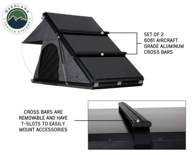 Overland Vehicle Systems - Mamba 3 Clamshell Aluminum Roof Top Tent -Black Shell & Grey Body - Image 11