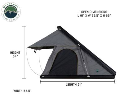 Overland Vehicle Systems - Mamba 3 Clamshell Aluminum Roof Top Tent -Black Shell & Grey Body - Image 14