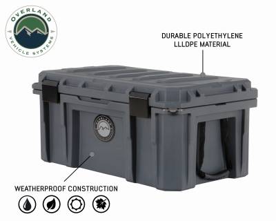 Overland Vehicle Systems - D.B.S.  - Dark Grey 95 QT Dry Box with Wheels, Drain, and Bottle Opener - Image 2