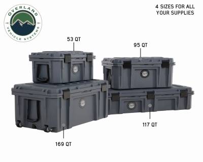 Overland Vehicle Systems - D.B.S.  - Dark Grey 95 QT Dry Box with Wheels, Drain, and Bottle Opener - Image 11