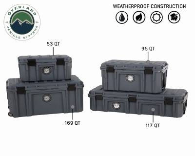 Overland Vehicle Systems - D.B.S.  - Dark Grey 95 QT Dry Box with Wheels, Drain, and Bottle Opener - Image 12