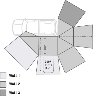 Overland Vehicle Systems - Nomadic Awning 270 Awning & Wall 1, 2, & 3, Mounting Brackets - Driverside - Image 16