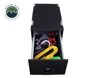 Overland Vehicle Systems - Cargo Box With Slide Out Drawer Size - Black Powder Coat - Image 4