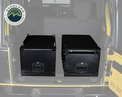 Overland Vehicle Systems - Cargo Box With Slide Out Drawer Size - Black Powder Coat - Image 6