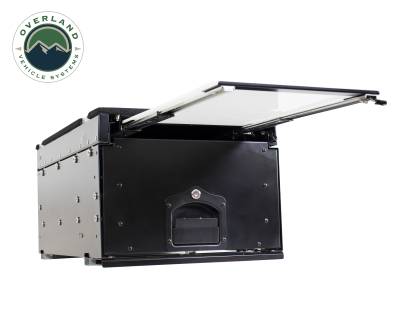 Overland Vehicle Systems - Cargo Box With Slide Out Drawer & Working Station Size - Black Powder Coat - Image 2