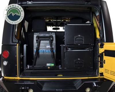 Overland Vehicle Systems - Cargo Box With Slide Out Drawer & Working Station Size - Black Powder Coat - Image 8