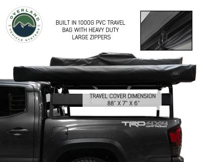 Overland Vehicle Systems - Nomadic Awning 270 - Dark Gray Cover With Black Transit Cover Passenger Side & Brackets - Image 13