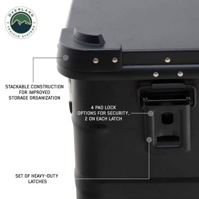 Overland Vehicle Systems - Aluminum Box Storage 53QT - Black - Image 3