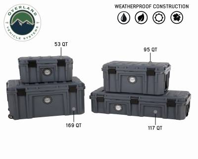 Overland Vehicle Systems - D.B.S.  - Dark Grey 169 QT Dry Box with Wheels, Drain, and Bottle Opener - Image 13