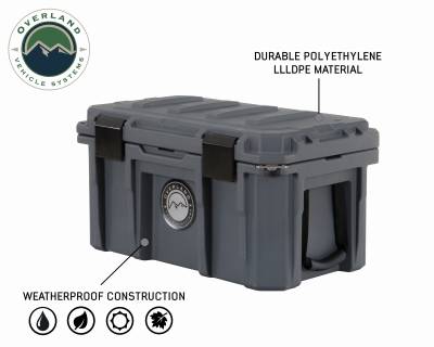 Overland Vehicle Systems - D.B.S.  - Dark Grey 53 QT Dry Box with Wheels, Drain, and Bottle Opener - Image 2