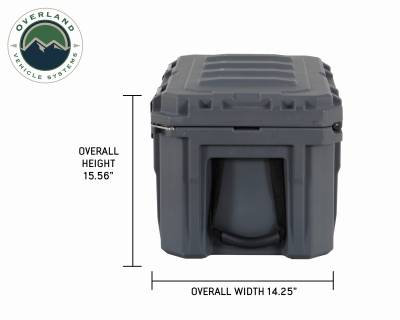 Overland Vehicle Systems - D.B.S.  - Dark Grey 53 QT Dry Box with Wheels, Drain, and Bottle Opener - Image 7