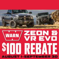 Warn Zeon and EVO Winch Rebate - Extended!